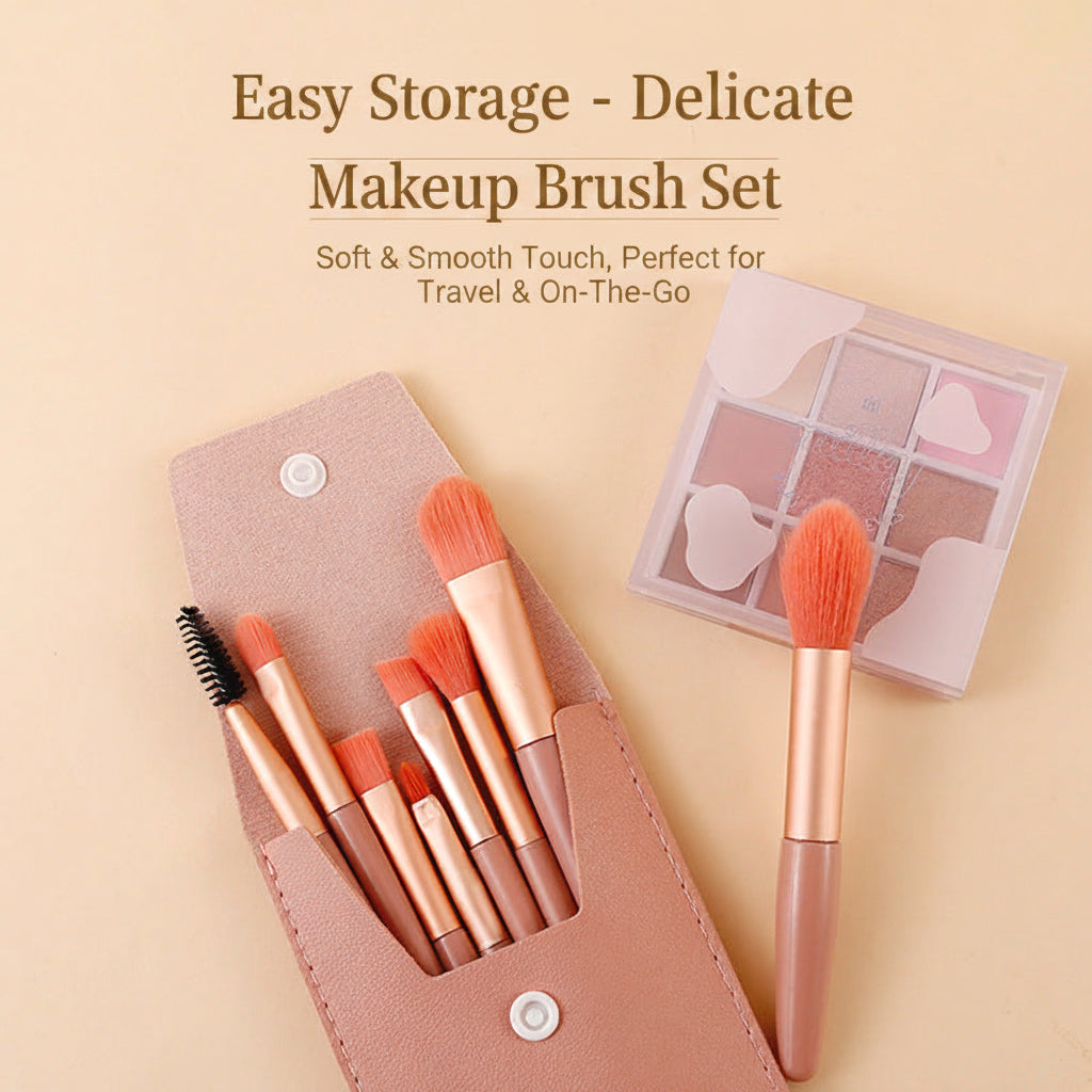 Travel Makeup Brush Set (8-Piece)