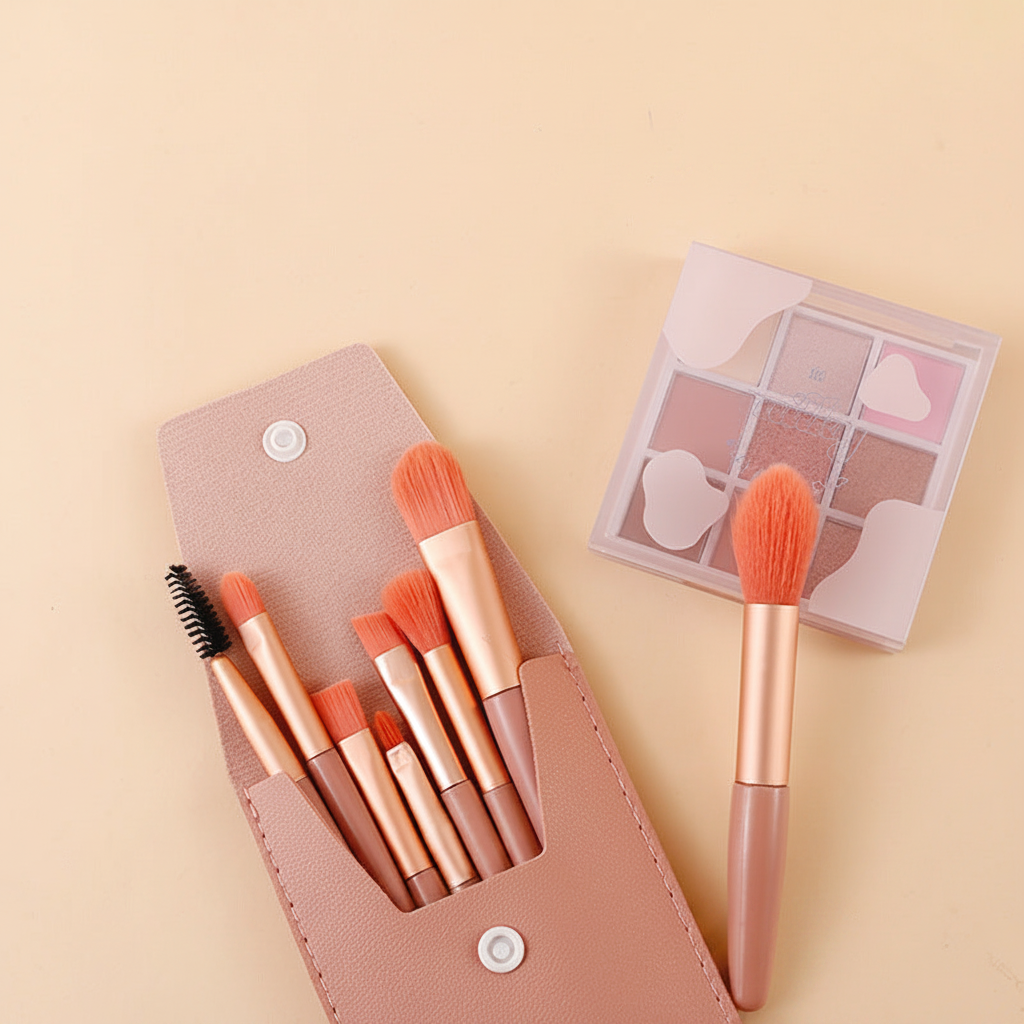 Travel Makeup Brush Set (8-Piece)