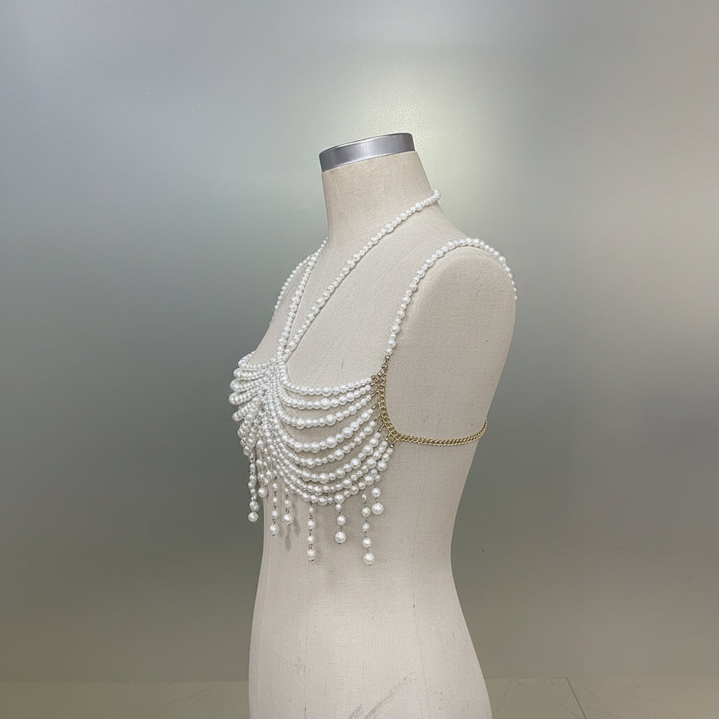 Luxury Pearl Tassel Body Chain